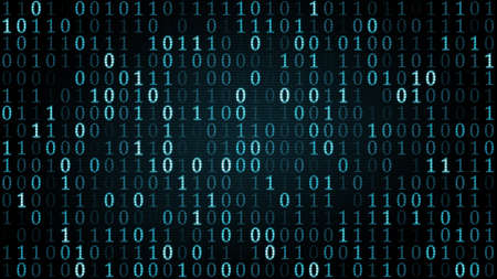 blue digital binary symbols. Computer generated illustration