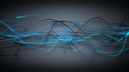 dark blue curved lines. Computer generated abstract background