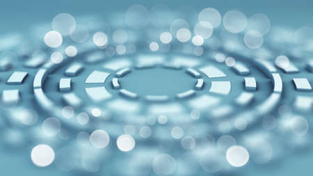 Circular elements. Abstract 3D render. Shallow DOFの写真素材