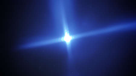 Blue light and lens flares. Abstract backgroundの写真素材