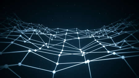 Network shape. Sci-fi abstract 3D renderingの写真素材