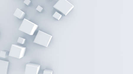 White geometric shape. Computer generated abstract 3D render background
