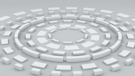 White circular elements. Abstract 3D renderの写真素材