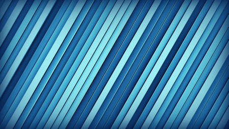Blue extruded inclined lines. Geometric 3D render. Computer generated abstract background