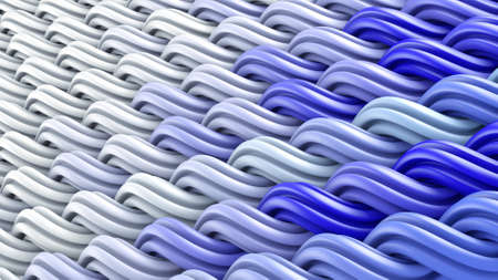 White blue curles ornament. Abstract background. Computer generated 3D illustrationの写真素材
