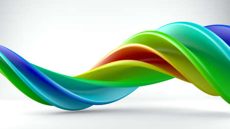 Twisted shape in studio. Computer generated abstract geometric 3D render