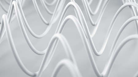 White spiral curves. Abstract 3D render illustrationの写真素材