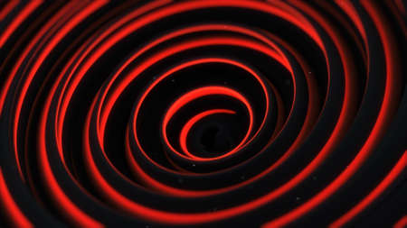 Glowing red spiral shape. Computer generated abstract 3D renderの写真素材