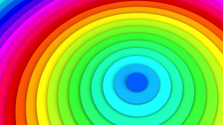 Rainbow spectrum concentric lines. Abstract background 3D illustrationの写真素材