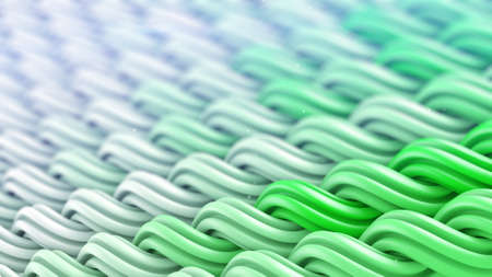 White green curles ornament. Abstract background. Computer generated 3D illustration
