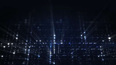 Abstract techology data lines with shallow DOF. Computer generated illustrationの写真素材