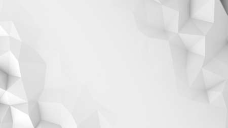White polygons and free space. Abstract 3D render backgroundの写真素材