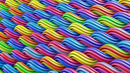 Colorful curles ornament. Abstract background. Computer generated 3D render