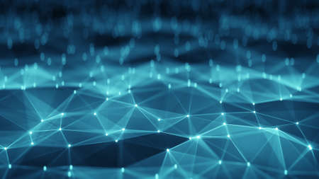 Futuristic network shape. Computer generated abstract illustration rendered with DOFの写真素材