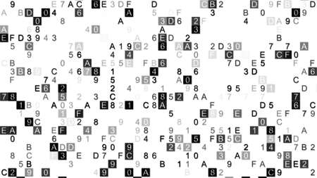 Digital data hex code gery symbols. Abstract information technology background. Computer generated...