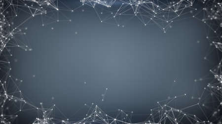 Sci-fi network shape. Abstract futuristic IT concept. Computer generated raster illustration...