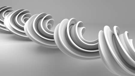 Grey twisted spiral shape. Computer designed abstract geometric 3D rendering
の写真素材