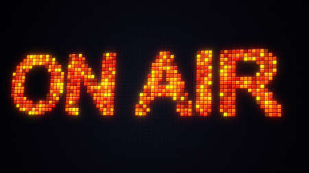 Pixelated on air sign in sound studio. Computer generated image
の写真素材