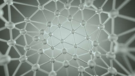 Chaotic plexus structure with lines and spheres. Futuristic network concept. Abstract 3D rendering with DOF
の写真素材