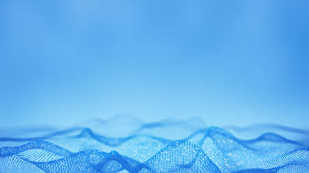 Light blue waving surface and free space. 3D rendering with DOF
の写真素材