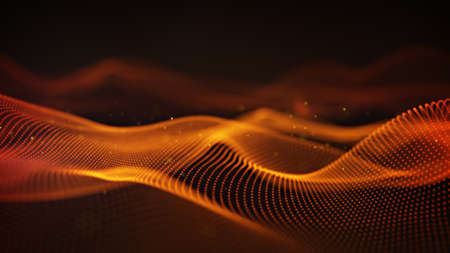 Orange cyber relief. Abstract science fiction concept. Computer generated 3D rendering with DOF
の写真素材