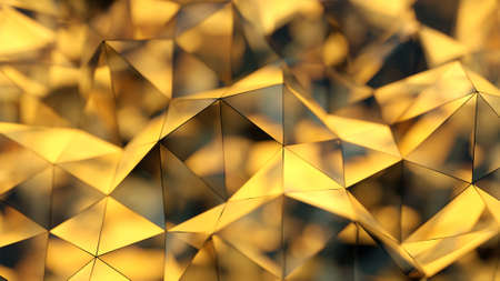Polygonal shiny shape. Abstract background. 3D rendering with DOFの写真素材
