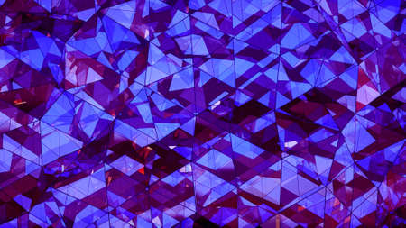 Triangulated polygonal purple glass surface. Contemporary background. Abstract 3D renderingの写真素材