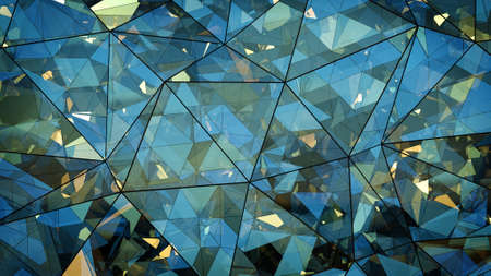 Triangulated multilayered glass shape. Futuristic polygonal surface. Modern background. Abstract 3D...