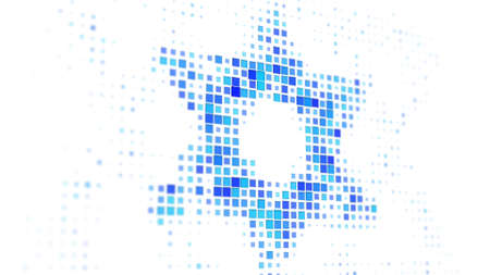Star of David shape on monitor. Computer generated 3D renderの写真素材