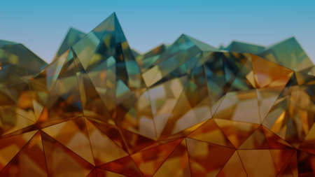 Modern glass and steel construction. Abstract background. 3D rendering with DOFの写真素材