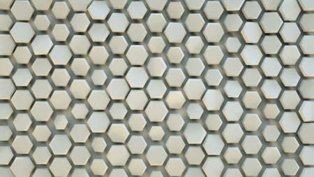 Hexagon pattern. Abstract modern background. 3D render illustration