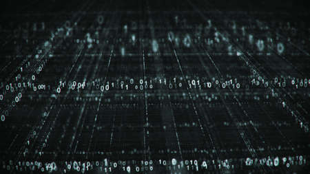 Cyberspace with multi layered grid. Information technology futuristic concept. Computer generated image rendered with DOFの写真素材