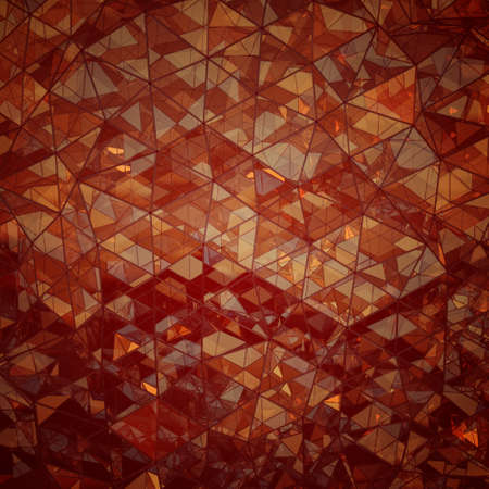 Triangular polygonal layered red glass shape. Abstract background. 3D rendering