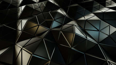 Pyramidal grey surface. Futuristic polygonal shape. 3D renderingの写真素材