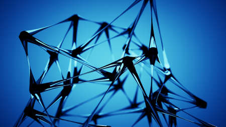 Futuristic plexus shape. Concept of sci-fi technology. Abstract 3D rendering with DOFの写真素材