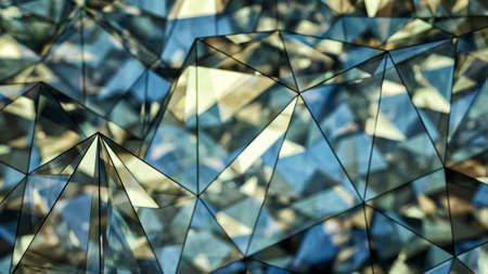 Polygonal glass shape. Abstract background. 3D rendering with DOFの写真素材