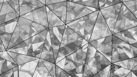 Triangulated multilayered glass shape. Futuristic polygonal surface. Modern background. Abstract 3D renderingの写真素材