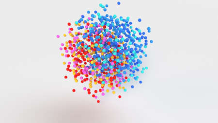 Group of colorful spheres. Abstract 3D renderingの写真素材
