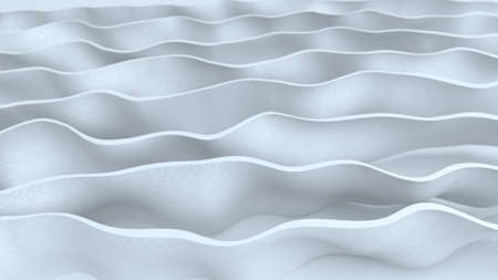 Futuristic wavy white construction. Abstract Interior design. 3D Modern architecture render