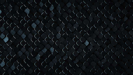 Rhombus pattern with dark rough metallic surface. Abstract computer graphic. 3D renderの写真素材
