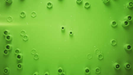 Green honeycomb pattern with various hexagons. Computer generated abstract background. 3D render illustrationの写真素材