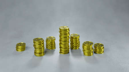 Stack of gold coins. Financial success concept. 3D render