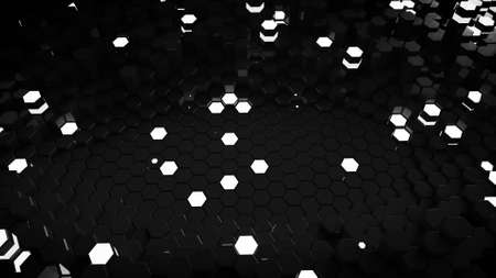 Abstract technology honeycomb structure. Futuristic hexagonal sci-fi structure. 3D render illustrationの写真素材
