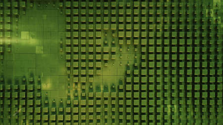 Green metallic cubes with grunge texture. Abstract technology concept. 3D renderingの写真素材