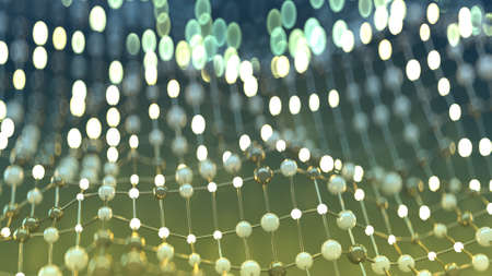 Concept of network and internet communication. Abstract computer graphics. 3D rendering with DOFの写真素材