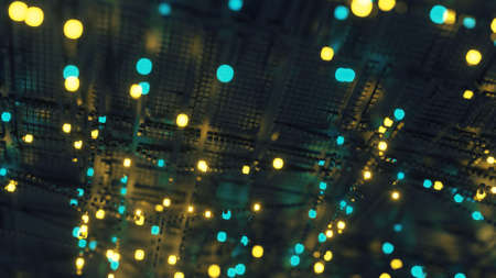 Digital cubic geometric structure. Information or futuristic technology concept. 3D renderingの写真素材