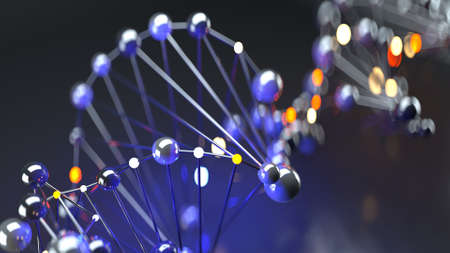 Mesh of nodes and connections. Futuristic technology concept. 3D render