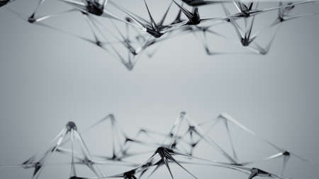 Transparent nanotechnology blue structure. Modern hi-tech concept. Abstract 3D rendering with depth of fieldの写真素材