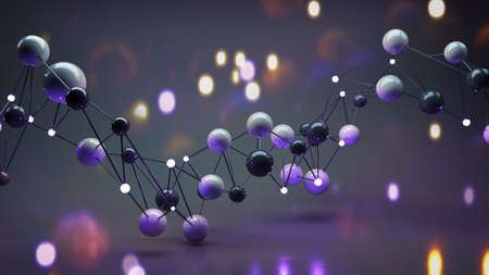 Twisted network mesh. Abstract science fiction graphics. 3D renderの写真素材