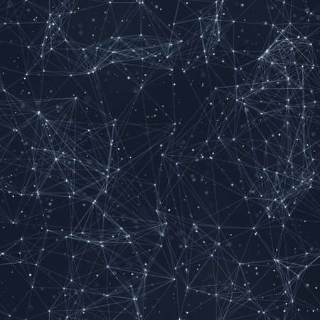 Connected lines and points abstract seamless tileable background. Computer generated graphic
